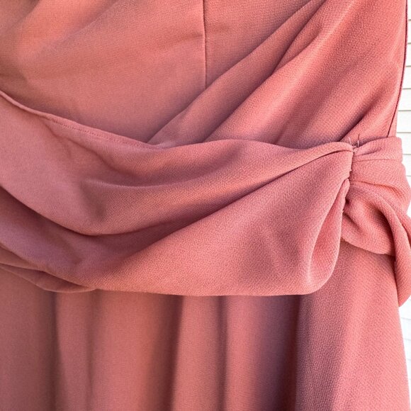 Birdy Grey Pink Bridesmaid Dress Matching Bow Tie Set Large Elegant Formal Wear - Picture 14 of 16